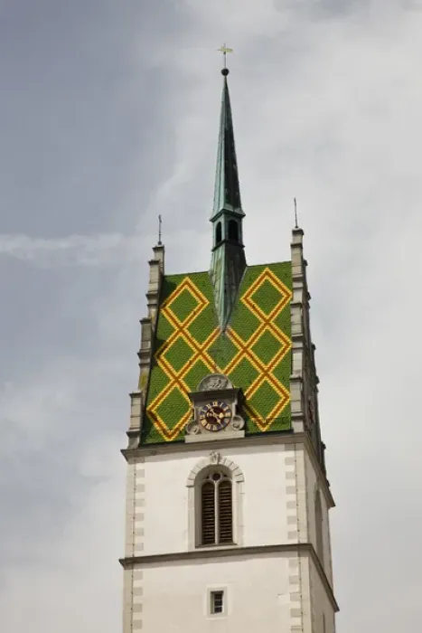 Framed Print : GERMANY, Baden-Wurttemberg, Lake Constance Area, Friedrichshafen. Tower of St. Nikolaus