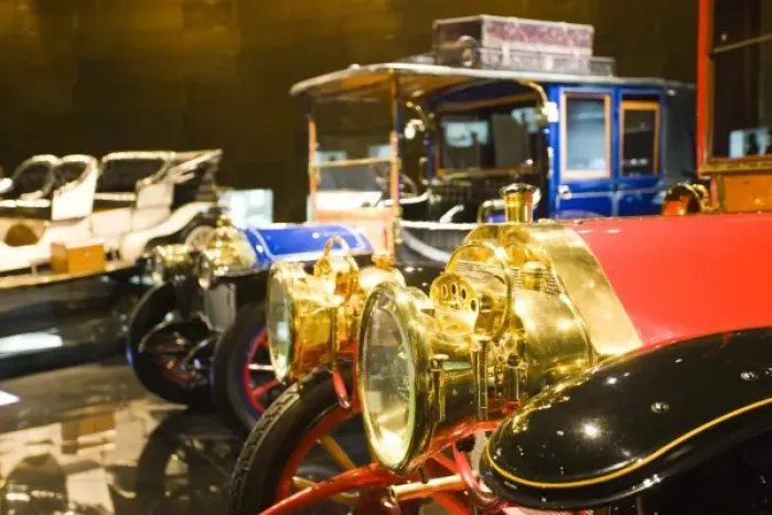 Framed Print : Germany, Baden-Wurttemberg, Stuttgart. Mercedes Benz Museum, early 20th century Mercedes cars