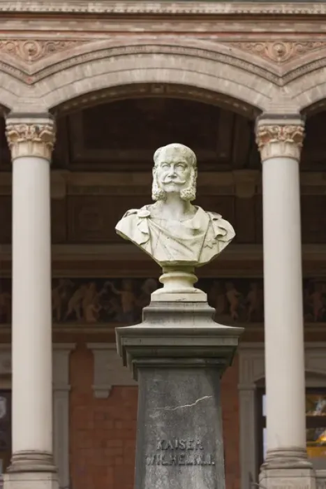Framed Print : Germany, Baden-Wurttemburg, Baden-Baden, Trinkhalle, Pump Room, bust of Kaiser Wilhelm I