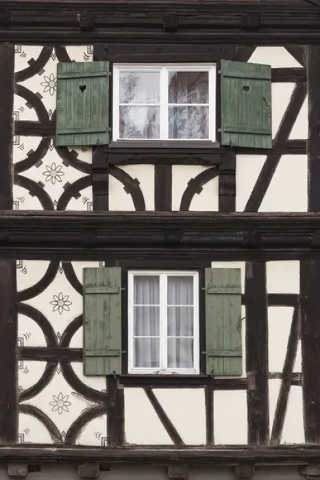 Framed Print : Germany, Baden-Wurttemburg, Black Forest, Alpirsbach, half timbered building Framed Print : Germany, Baden-Wurttemburg, Black Forest, Alpirsbach, half timbered building