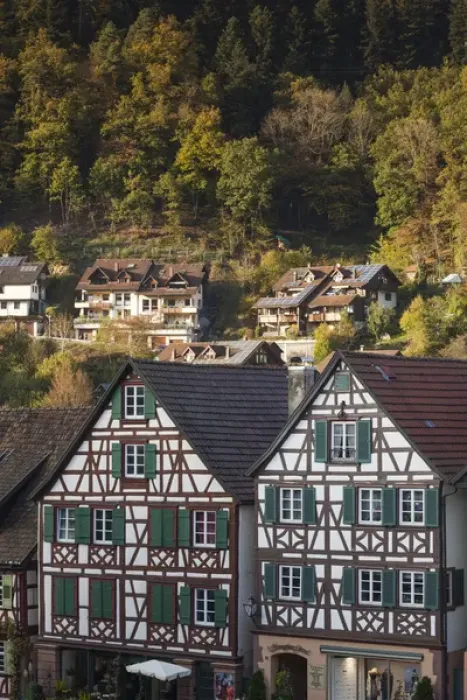 Framed Print : Germany, Baden-Wurttemburg, Black Forest, Schiltach, traditional building details, fall Framed Print : Germany, Baden-Wurttemburg, Black Forest, Schiltach, traditional building details, fall