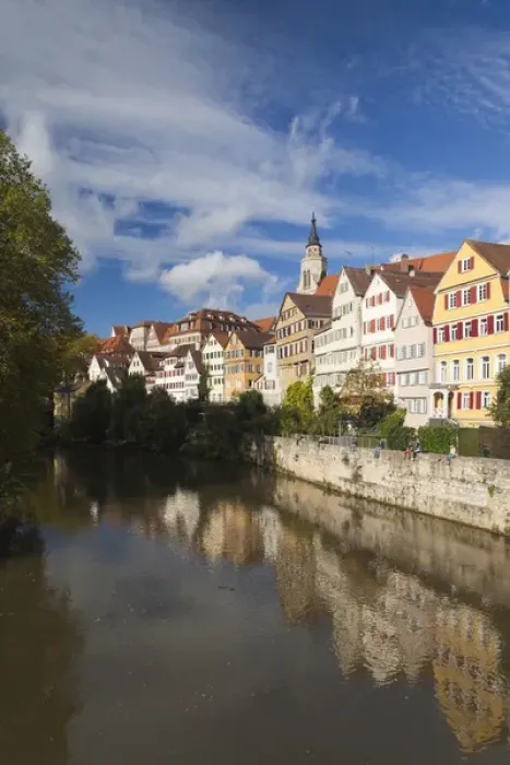 Framed Print : Germany, Baden-Wurttemburg, Tubingen, old town buildings along the Neckar River Framed Print : Germany, Baden-Wurttemburg, Tubingen, old town buildings along the Neckar River