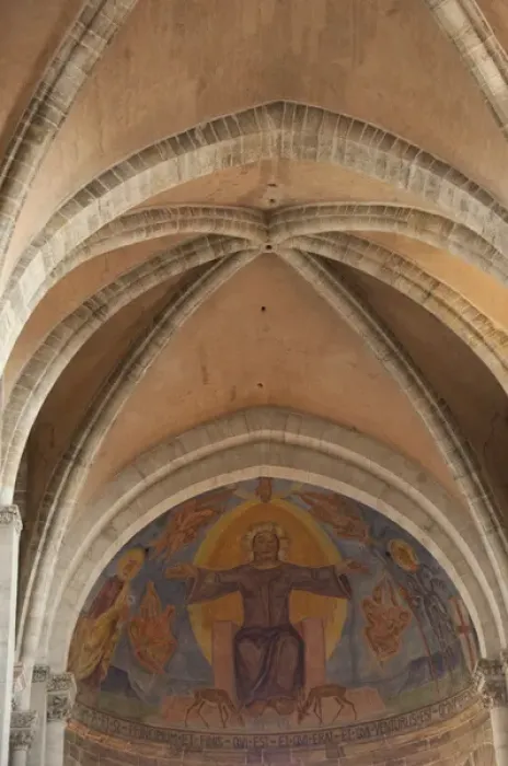 Framed Print : Germany, Bamberg. 13th century early Gothic Bamberg Cathedral, 1927 fresco