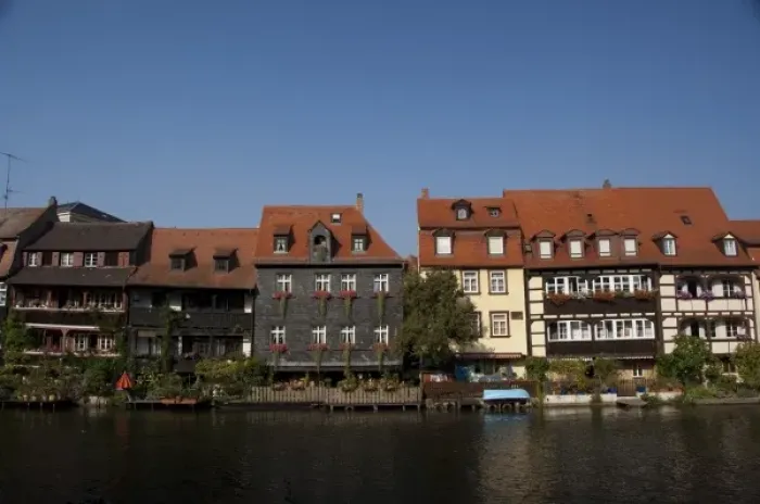 Framed Print : Germany, Bamberg. Little Venice (aka Klein Venedig), historic medieval former fisherman s