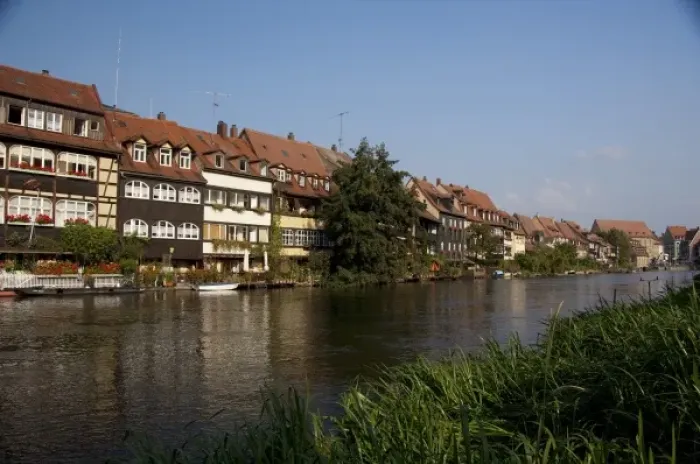 Framed Print : Germany, Bamberg. Little Venice (aka Klein Venedig), historic medieval