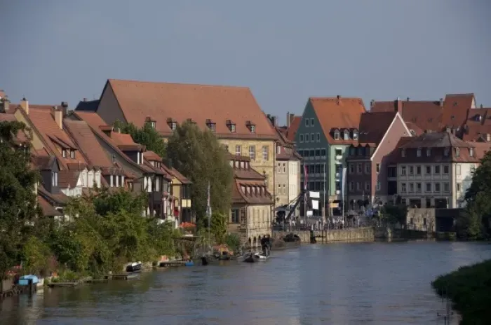 Framed Print : Germany, Bamberg. Little Venice (aka Klein Venedig), historic medieval former fisherman s Framed Print : Germany, Bamberg. Little Venice (aka Klein Venedig), historic medieval former fisherman s