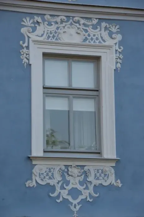 Framed Print : Germany, Bamberg. Ornate blue & white Baroque home Framed Print : Germany, Bamberg. Ornate blue & white Baroque home