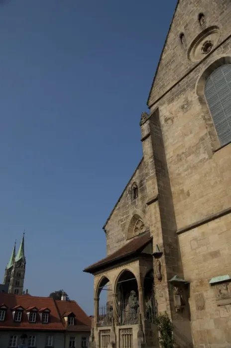 Framed Print : Germany, Bamberg. Upper Parish church (aka Obere Pfarre) Only purely Gothic church in Bamberg, c Framed Print : Germany, Bamberg. Upper Parish church (aka Obere Pfarre) Only purely Gothic church in Bamberg, c
