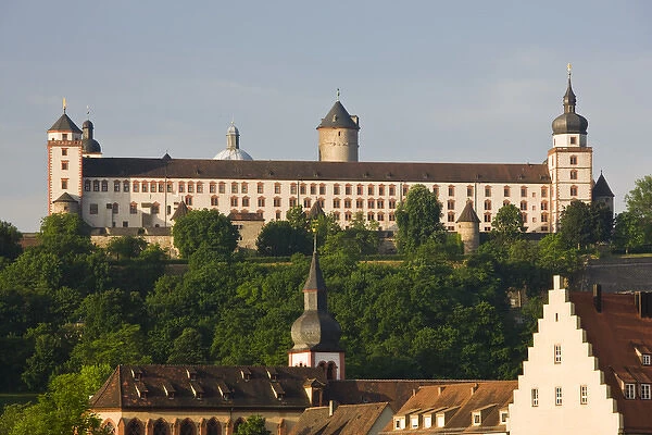 GERMANY, Bavaria, Bayern, Wurzburg. Festung Marienberg fortress, morning