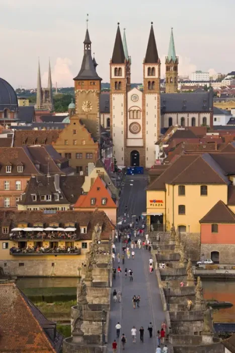 Framed Print : GERMANY, Bavaria, Bayern, Wurzburg. Old Main Bridge and Dom, sunset Framed Print : GERMANY, Bavaria, Bayern, Wurzburg. Old Main Bridge and Dom, sunset