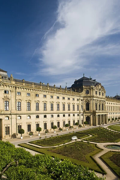 GERMANY, Bavaria, Bayern, Wurzburg. Residenz Palace, east view