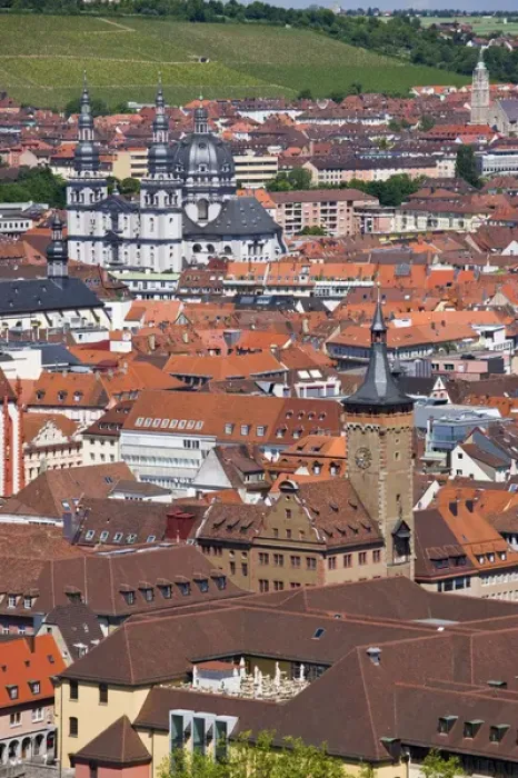 Framed Print : GERMANY, Bavaria, Bayern, Wurzburg. View from Festung Marienberg fortress Framed Print : GERMANY, Bavaria, Bayern, Wurzburg. View from Festung Marienberg fortress