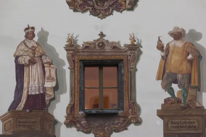 Framed Print : Germany, Bavaria, Berchtesgaden, sgraffito building detail