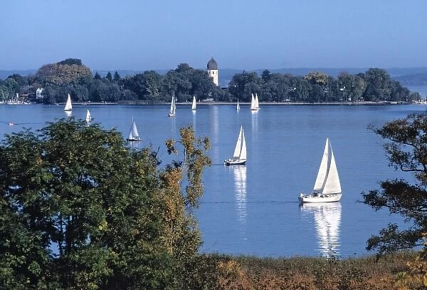 Germany, Bavaria, Chiemsee. Chiemsee, known as the Bavarian Sea, is one of the largest