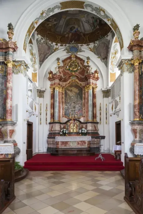 Framed Print : Germany, Bavaria, Fussen, Heilige Geist Spitalkirche church, interior