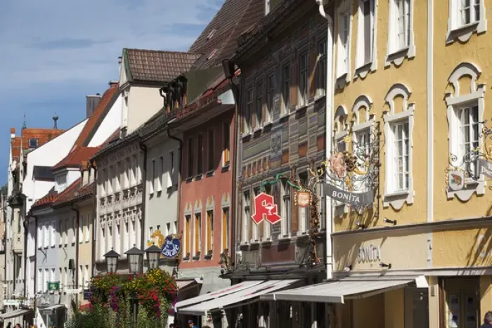 Framed Print : Germany, Bavaria, Fussen, Reichenstrasse, pedestrian street