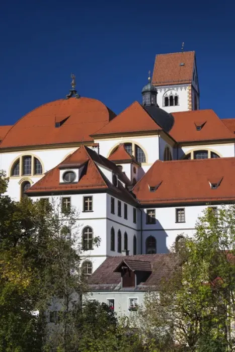 Framed Print : Germany, Bavaria, Fussen, St. Mang Abbey from the Lech River