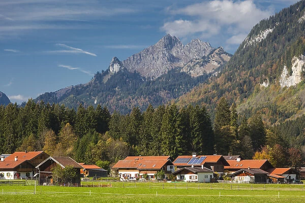 Germany, Bavaria, Graswang, town and landscape