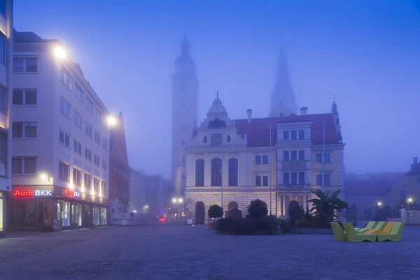 Germany, Bavaria, Ingolstadt, Old Town, Asamkirche Maria de Victoria church, dawn