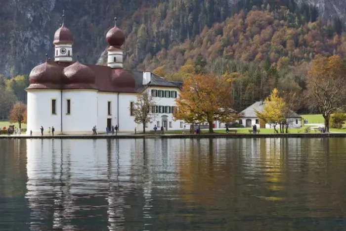 Framed Print : Germany, Bavaria, Konigsee, St. Bartholoma, St. Bartholoma chapel, fall Framed Print : Germany, Bavaria, Konigsee, St. Bartholoma, St. Bartholoma chapel, fall