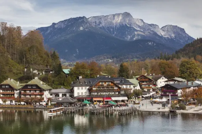 Framed Print : Germany, Bavaria, Konigsee, village by Konigsee Lake, elevated viillage view, fall Framed Print : Germany, Bavaria, Konigsee, village by Konigsee Lake, elevated viillage view, fall