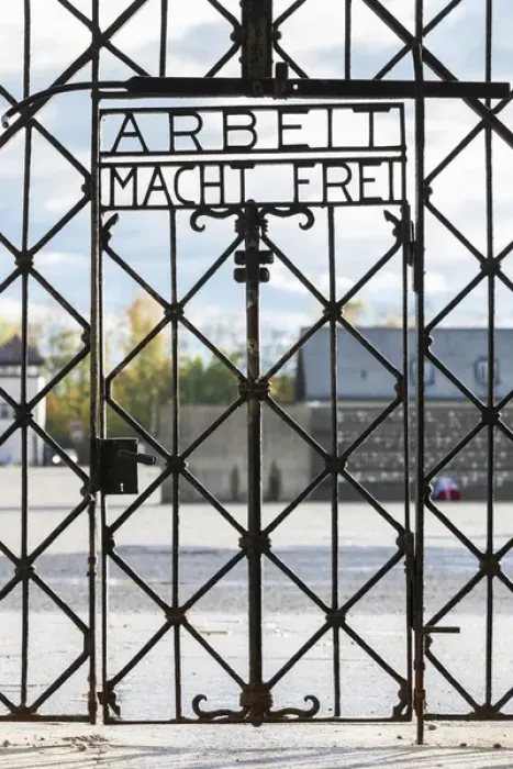Framed Print : Germany, Bavaria, Munich-Dachau, WW-2 era Nazi concentration camp, entrance gate Framed Print : Germany, Bavaria, Munich-Dachau, WW-2 era Nazi concentration camp, entrance gate
