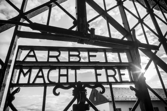 Framed Print : Germany, Bavaria, Munich-Dachau, WW-2 era Nazi concentration camp, entrance gate Framed Print : Germany, Bavaria, Munich-Dachau, WW-2 era Nazi concentration camp, entrance gate