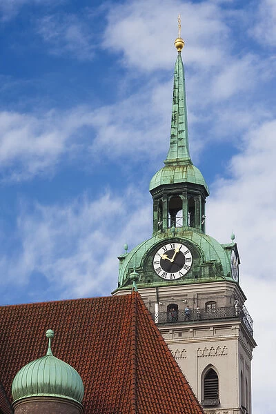 Germany, Bavaria, Munich, Peterskirche, church tower