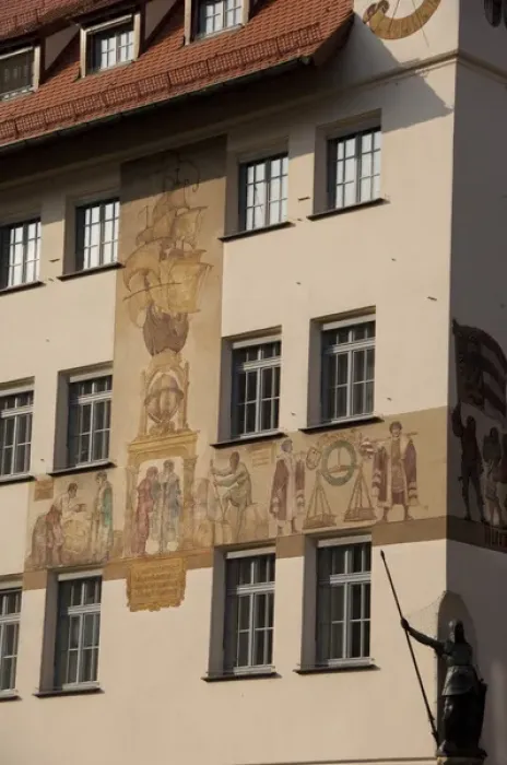 Framed Print : Germany, Bavaria, Nuremberg, Market Square. Historic Industrial House (aka Insustrie