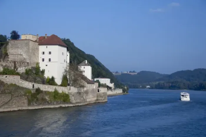 Framed Print : Germany, Bavaria, Passau. Historic Veste Niederhaus, at the confluence of the Danube Framed Print : Germany, Bavaria, Passau. Historic Veste Niederhaus, at the confluence of the Danube