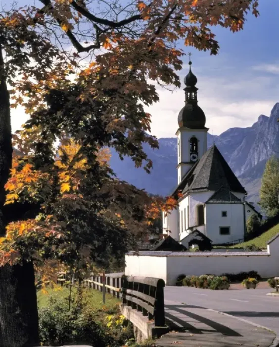 Framed Print : Germany, Bavaria, Ramsau. The quaint church known as Kunterwegkirche in Ramsau, Bavaria