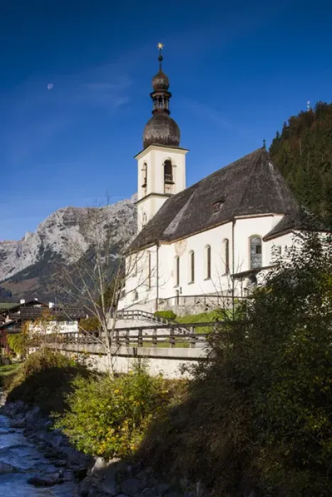 Framed Print : Germany, Bavaria, Ramsau, Ramsau church, fall Framed Print : Germany, Bavaria, Ramsau, Ramsau church, fall