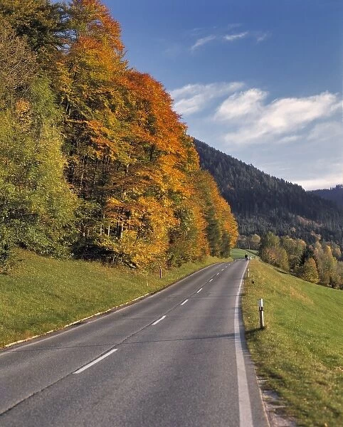 Germany, Bavaria, Ramsau. Walkers enjoy an autumn day near Ramsau in Bavaria, Germany