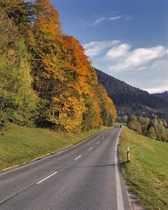 Framed Print : Germany, Bavaria, Ramsau. Walkers enjoy an autumn day near Ramsau in Bavaria, Germany