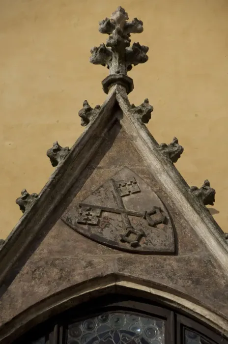 Framed Print : Germany, Bavaria, Regensburg. Historic Town Hall (c. 1350), city symbol crossed keys