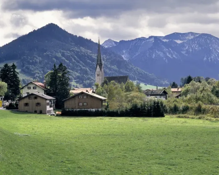 Framed Print : Germany, Bavaria, Schliersee. A village serves the tourists to visit the Schliersee in Bavaria