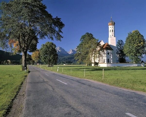 Germany, Bavaria, St. Colomans Church. The tiny church of St. Colomans in Bavaria