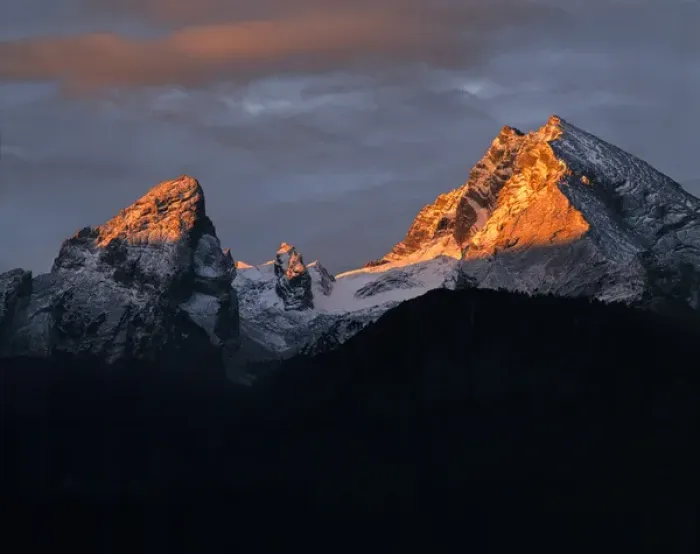 Framed Print : Germany, Bavaria, Watzmann Mountains. Sunrise light hits the Watzmann Mountains in Bavaria Framed Print : Germany, Bavaria, Watzmann Mountains. Sunrise light hits the Watzmann Mountains in Bavaria