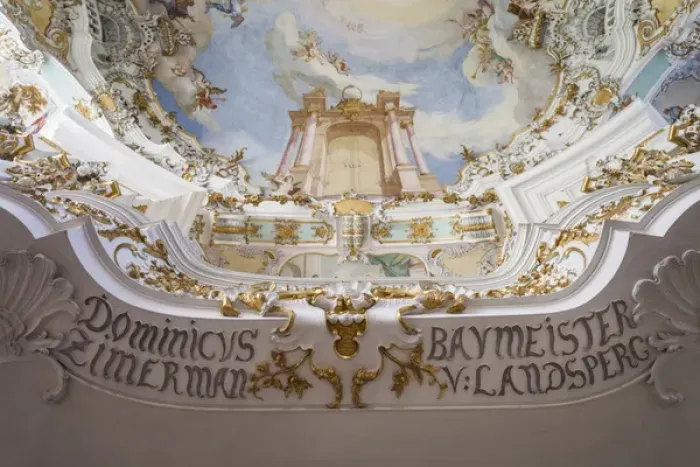 Framed Print : Germany, Bavaria, Wies, Wieskirche church, Bavarian rococo church by Dominikus Zimmerman Framed Print : Germany, Bavaria, Wies, Wieskirche church, Bavarian rococo church by Dominikus Zimmerman