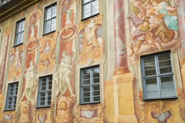 Framed Print : GERMANY, Bayern-Bavaria, Bamberg. Old Town Hall, Building Frescoes