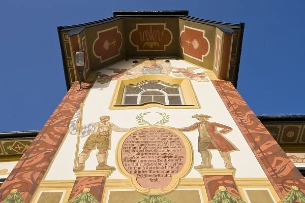 Germany, Bayern-Bavaria, Lenggries. Painted building