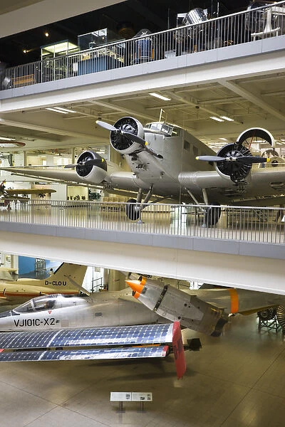 GERMANY, Bayern-Bavaria, Munich. Deutsches Museum, Aviation Section with JU-52 airliner