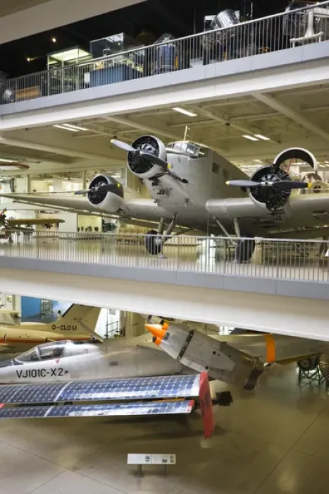 Framed Print : GERMANY, Bayern-Bavaria, Munich. Deutsches Museum, Aviation Section with JU-52 airliner