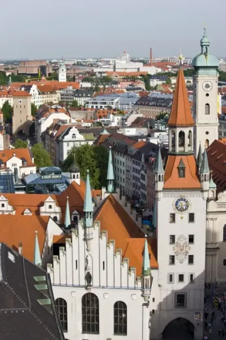 Framed Print : Germany, Bayern-Bavaria, Munich. View from New Town Hall tower, Old Town Hall