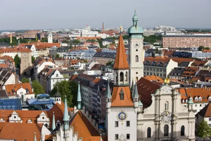 Framed Print : Germany, Bayern-Bavaria, Munich. View from New Town Hall tower, Old Town Hall Framed Print : Germany, Bayern-Bavaria, Munich. View from New Town Hall tower, Old Town Hall