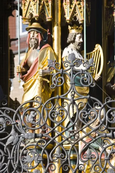 Framed Print : GERMANY, Bayern-Bavaria, Nuremberg. Hauptmarkt Square, 14 century Beautiful Fountain Framed Print : GERMANY, Bayern-Bavaria, Nuremberg. Hauptmarkt Square, 14 century Beautiful Fountain