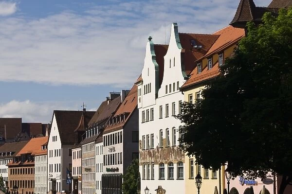 Germany, Bayern-Bavaria, Nuremberg. Buildings along Burgstrasse