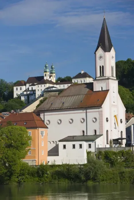 Framed Print : Germany, Bayern / Bavaria, Passau, Inn River and St. Gertraud church Framed Print : Germany, Bayern / Bavaria, Passau, Inn River and St. Gertraud church
