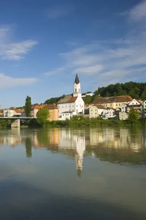 Framed Print : GERMANY, Bayern-Bavaria, Passau. Inn River and St. Gertraud church Framed Print : GERMANY, Bayern-Bavaria, Passau. Inn River and St. Gertraud church