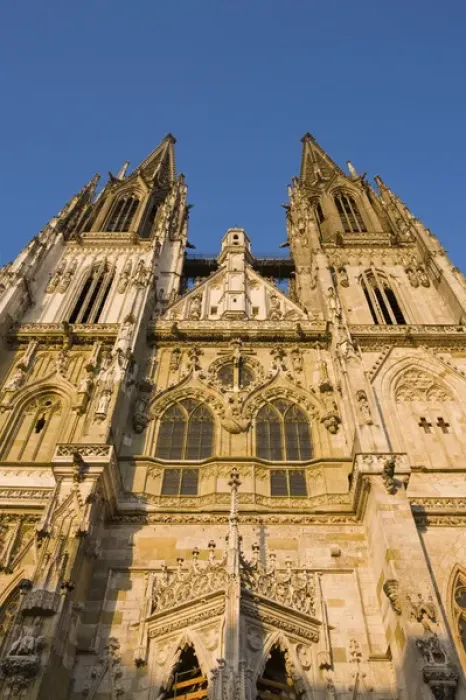 Framed Print : GERMANY, Bayern-Bavaria, Regensburg. Dom St. Peter cathedral, exterior detail. Peter cathedral